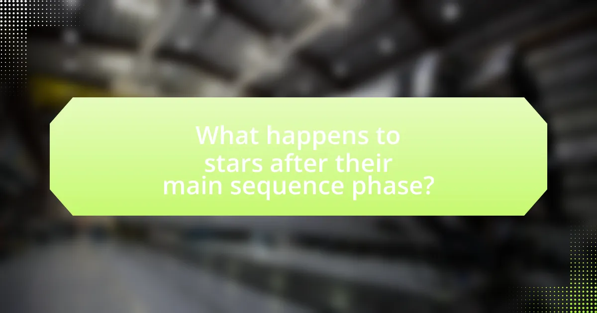 What happens to stars after their main sequence phase?